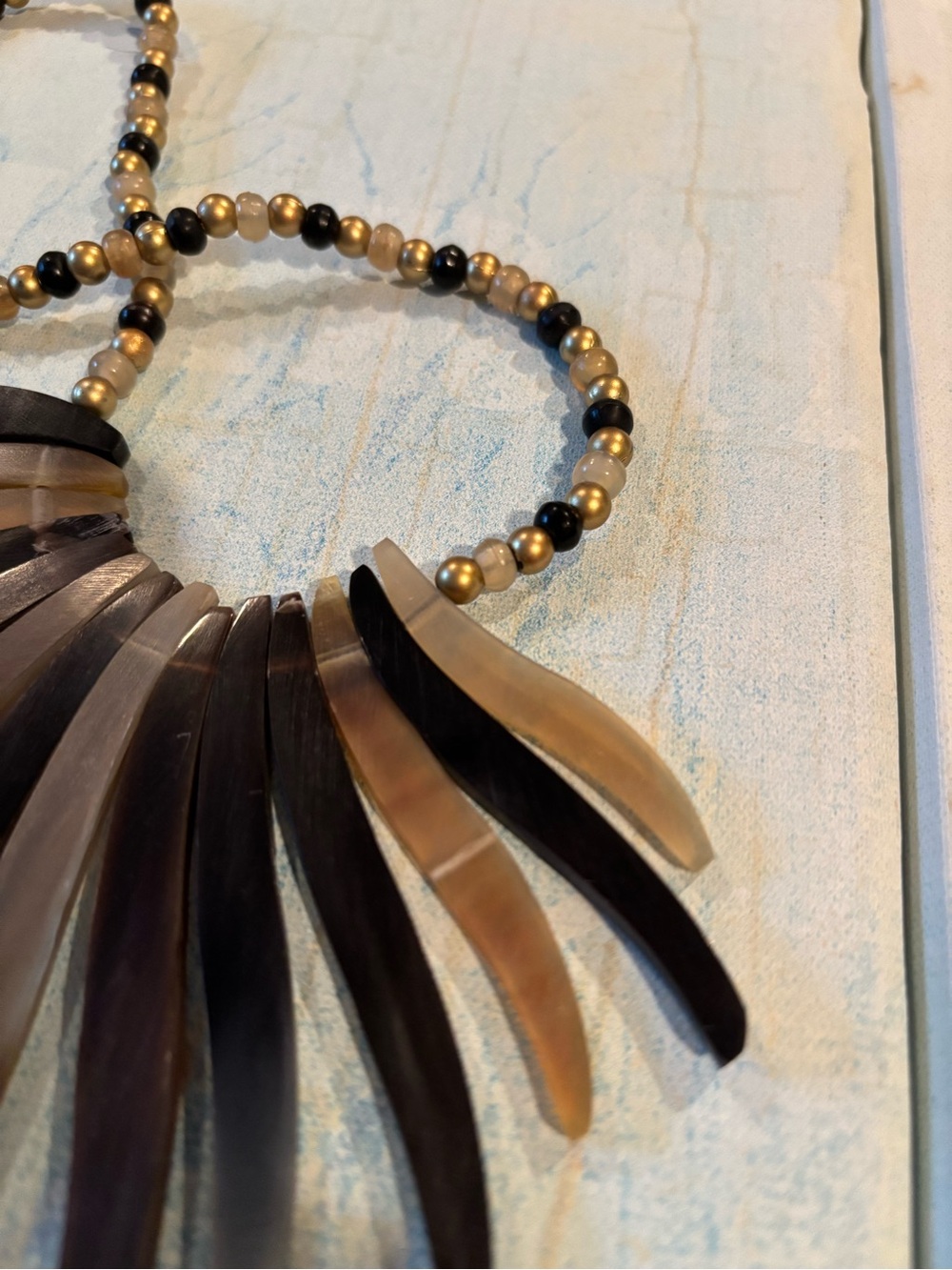 Lot of 7 unique necklaces, beaded, shells, pearl beads,bronze look $23.00. - Picture 11 of 16